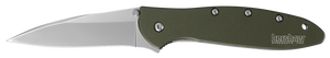 Kershaw Knives™ Leek Liner Lock 1660OL Olive Green Anodized Aluminum Sandvik 14C28N Stainless Steel Pocket Knife