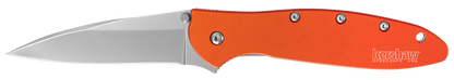 Kershaw Knives™ Leek Liner Lock 1660OR Orange Anodized Aluminum Sandvik 14C28N Stainless Steel Pocket Knife