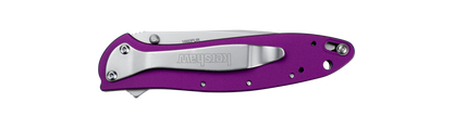 Kershaw Knives™ Leek Liner Lock 1660PUR Purple Anodized Aluminum Sandvik 14C28N Stainless Steel Pocket Knife