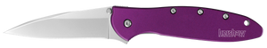 Kershaw Knives™ Leek Liner Lock 1660PUR Purple Anodized Aluminum Sandvik 14C28N Stainless Steel Pocket Knife