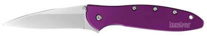 Kershaw Knives™ Leek Liner Lock 1660PUR Purple Anodized Aluminum Sandvik 14C28N Stainless Steel Pocket Knife