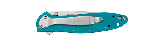 Kershaw Knives™ Leek Liner Lock 1660TEAL Teal Anodized Aluminum Sandvik 14C28N Stainless Steel Pocket Knife