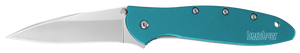 Kershaw Knives™ Leek Liner Lock 1660TEAL Teal Anodized Aluminum Sandvik 14C28N Stainless Steel Pocket Knife