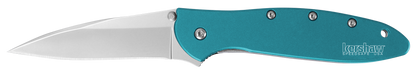 Kershaw Knives™ Leek Liner Lock 1660TEAL Teal Anodized Aluminum Sandvik 14C28N Stainless Steel Pocket Knife