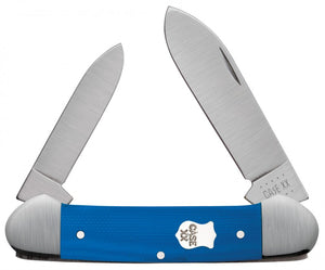 W.R. Case XX Knives Blue G-10 Canoe Satin Bolster Stainless Pocket Knife 16743