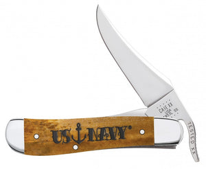 W.R. Case XX Knives US Navy Smooth Antique Bone Anchor Russlock Stainless Pocket Knife 17723