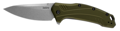 Kershaw Knives™ Link Liner Lock 1776OLSW Olive Green Anodized Aluminum CPM 20CV Stainless Steel Pocket Knife