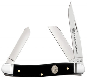 W.R. Case XX Knives Boy Scouts Black Synthetic Medium Stockman Stainless Pocket Knife 18057