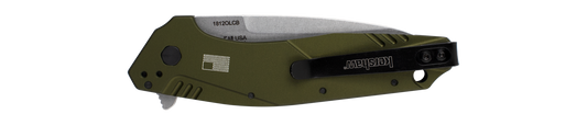 Kershaw Knives™ Dividend Liner Lock 1812OLCB Olive Green Anodized Aluminum CPM D2 and Bohler N690 Pocket Knife
