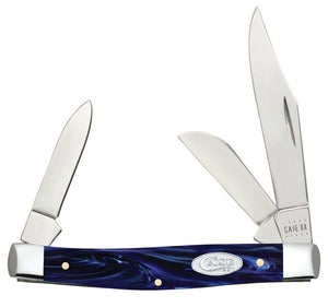W.R. Case XX Knives Blue Pearl Kirinite SparXX Knives Medium Stockman Stainless Pocket Knife 23442
