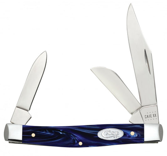W.R. Case XX Knives Blue Pearl Kirinite SparXX Knives Medium Stockman Stainless Pocket Knife 23442