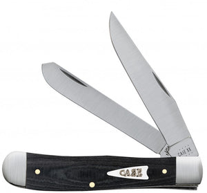 W.R. Case XX Knives Smooth Black Micarta Trapper Satin Stainless Pocket Knife 27730