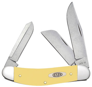 W.R. Case XX Knives Yellow Delrin Synthetic Sowbelly Carbon Steel Pocket Knife 30118