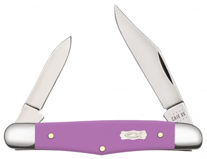 W.R. Case XX Knives Ichthus Smooth Lilac Synthetic Half Whittler Stainless Pocket Knife 39164