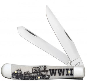 W.R. Case XX Knives WWII War Series Natural Bone Trapper Stainless Pocket Knife 50950