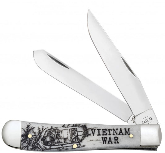W.R. Case XX Knives Vietnam War Natural Bone Trapper Stainless Pocket Knife 50952