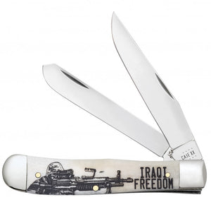 W.R. Case XX Knives Natural Bone Iraqi Freedom War Series Trapper Stainless Pocket Knife 50954