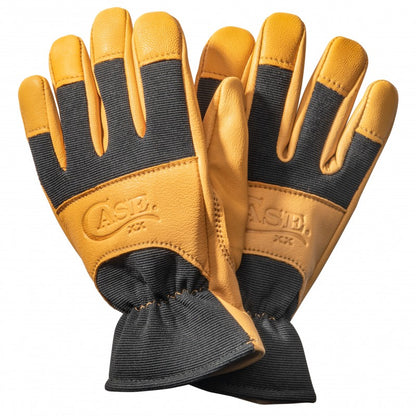 W.R. Case & Sons Cutlery Co.™ 52539 Knife Tan Goatskin Leather and Black Spandex Work Gloves