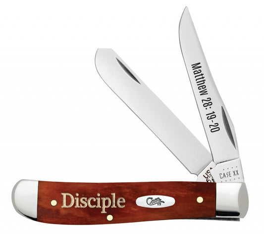W.R. Case XX Knives Matthew 28:19-20 Disciple Chestnut Bone Mini Trapper Stainless Pocket Knife 60868