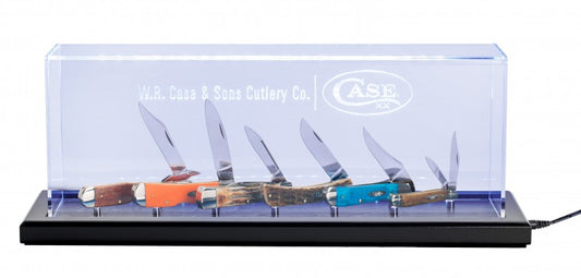 W.R. Case & Sons Cutlery Co.™ 70632 Knife Stained White Walnut Wood and Clear Acrylic Illuminated Dome Display