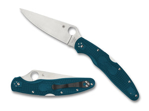 Spyderco Knives™ Police 4 Lockback C07FP4K390 Blue Fiberglass Reinforced Nylon K390 Microclean Carbon Steel Pocket Knife