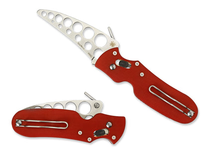 Spyderco Knives™ P'Kal Lever Lock C103TR Red G-10 440C Stainless Steel Pocket Knife