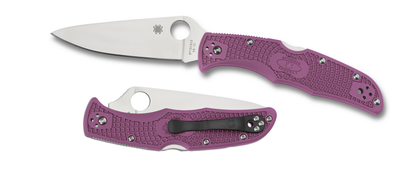 Spyderco Knives™ Endura 4 Lockback C10FPPR Purple Fiberglass Reinforced Nylon VG-10 Stainless Steel Pocket Knife