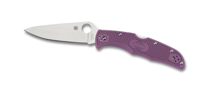 Spyderco Knives™ Endura 4 Lockback C10FPPR Purple Fiberglass Reinforced Nylon VG-10 Stainless Steel Pocket Knife