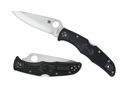 Spyderco Knives™ Endura 4 Lockback C10PBK Black Fiberglass Reinforced Nylon VG-10 Stainless Steel Pocket Knife