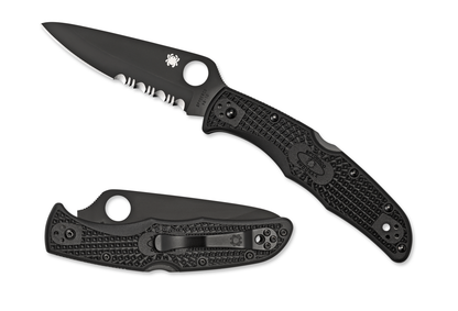 Spyderco Knives™ Endura 4 Lockback C10PSBBK Black Fiberglass Reinforced Nylon VG-10 Stainless Steel Pocket Knife