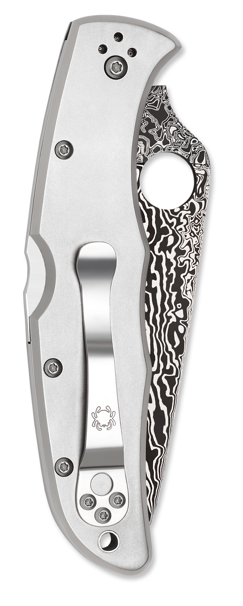 Spyderco Knives™ Endura Lockback C10TIPD 6AL-4V Titanium D.P.S. 15 Stainless Damascus Steel with VG-10 Core Pocket Knife