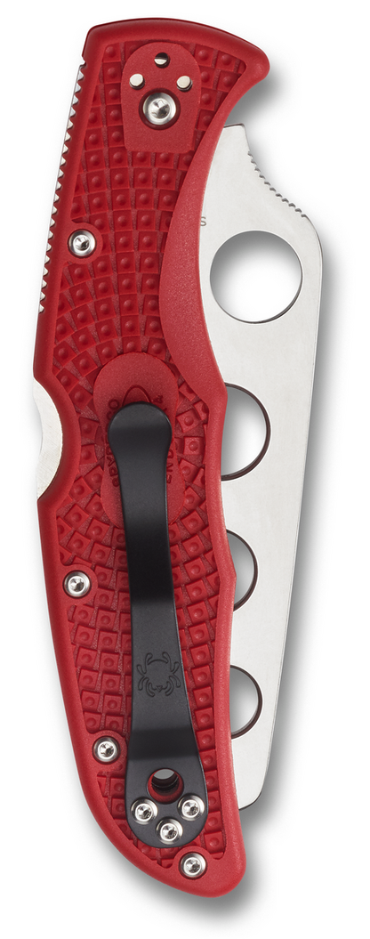Spyderco Knives™ Endura 4 Lockback C10TR Red Fiberglass Reinforced Nylon AUS-6 Stainless Steel Pocket Knife