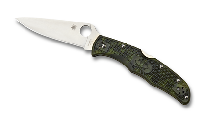 Spyderco Knives™ Endura 4 Lockback C10ZFPGR Zome Green Fiberglass Reinforced Nylon VG-10 Stainless Steel Pocket Knife