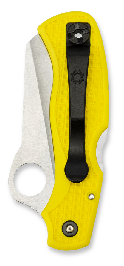 Spyderco Knives™ Saver Salt Lockback C118SYL Yellow Fiberglass Reinforced Nylon H2 Stainless Steel Pocket Knife