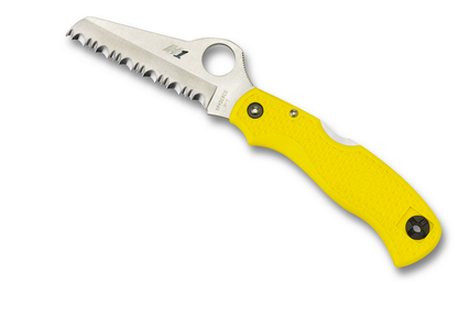 Spyderco Knives™ Saver Salt Lockback C118SYL Yellow Fiberglass Reinforced Nylon H2 Stainless Steel Pocket Knife