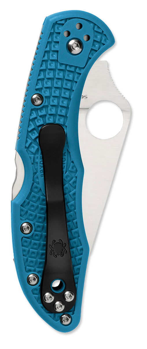 Spyderco Knives™ Delica 4 Lockback C11FPBL Blue Fiberglass Reinforced Nylon VG-10 Stainless Steel Pocket Knife