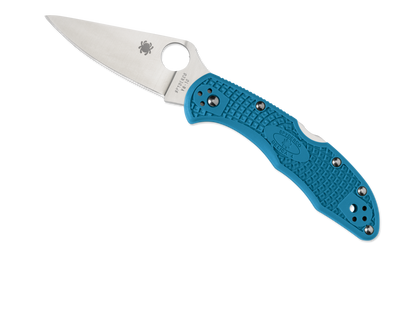 Spyderco Knives™ Delica 4 Lockback C11FPBL Blue Fiberglass Reinforced Nylon VG-10 Stainless Steel Pocket Knife