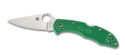 Spyderco Knives™ Delica 4 Lockback C11FPGR Green Fiberglass Reinforced Nylon VG-10 Stainless Steel Pocket Knife
