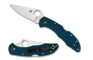 Spyderco Knives™ Delica 4 Lockback C11FPK390 Blue Fiberglass Reinforced Nylon K390 Microclean Carbon Steel Pocket Knife
