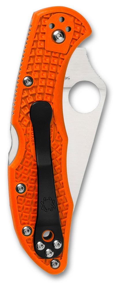 Spyderco Knives™ Delica 4 Lockback C11FPOR Orange Fiberglass Reinforced Nylon VG-10 Stainless Steel Pocket Knife