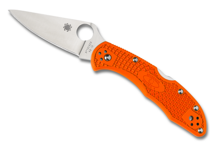 Spyderco Knives™ Delica 4 Lockback C11FPOR Orange Fiberglass Reinforced Nylon VG-10 Stainless Steel Pocket Knife