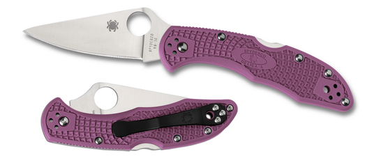 Spyderco Knives™ Delica 4 Lockback C11FPPR Purple Fiberglass Reinforced Nylon VG-10 Stainless Steel Pocket Knife