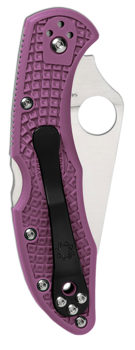 Spyderco Knives™ Delica 4 Lockback C11FPPR Purple Fiberglass Reinforced Nylon VG-10 Stainless Steel Pocket Knife