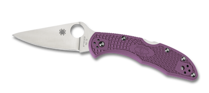 Spyderco Knives™ Delica 4 Lockback C11FPPR Purple Fiberglass Reinforced Nylon VG-10 Stainless Steel Pocket Knife