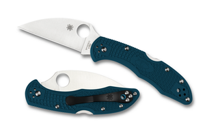 Spyderco Knives™ Delica 4 Lockback C11FPWK390 Blue Fiberglass Reinforced Nylon K390 Microclean Carbon Steel Pocket Knife