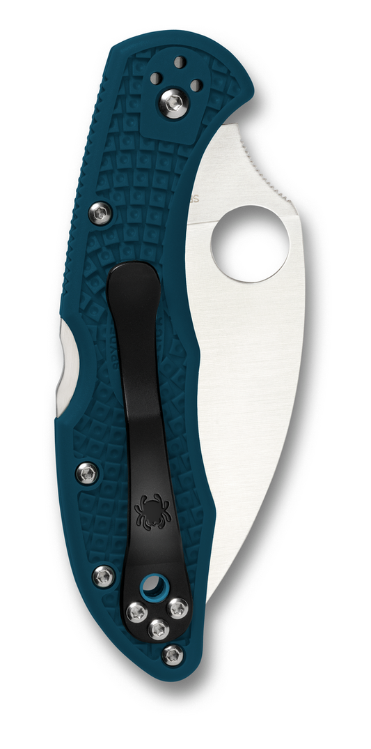 Spyderco Knives™ Delica 4 Lockback C11FPWK390 Blue Fiberglass Reinforced Nylon K390 Microclean Carbon Steel Pocket Knife