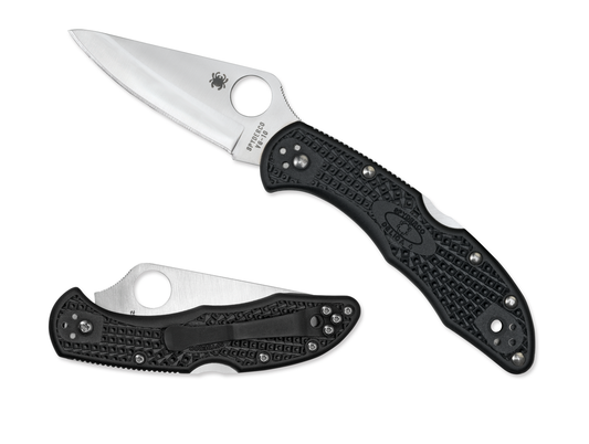 Spyderco Knives™ Delica 4 Lockback C11PBK Black Fiberglass Reinforced Nylon VG-10 Stainless Steel Pocket Knife