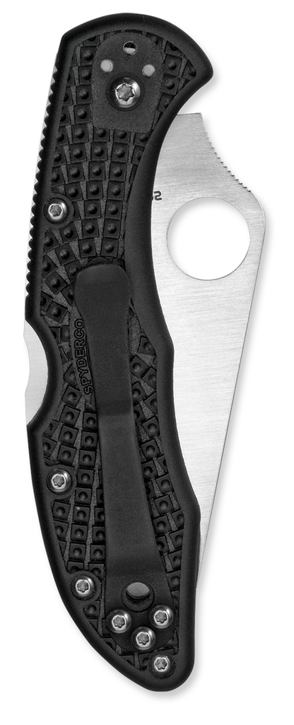 Spyderco Knives™ Delica 4 Lockback C11PBK Black Fiberglass Reinforced Nylon VG-10 Stainless Steel Pocket Knife
