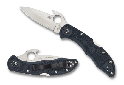 Spyderco Knives™ Delica 4 Lockback C11PGYW Gray Fiberglass Reinforced Nylon VG-10 Stainless Steel Pocket Knife