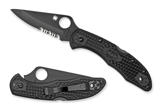 Spyderco Knives™ Delica 4 Lockback C11PSBBK Black Fiberglass Reinforced Nylon VG-10 Stainless Steel Pocket Knife